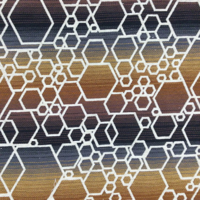 Geometric Honeycomb in Off White with Ombre in Brown, Grey, and Black | Upholstery Fabric | 54" Wide | By the Yard