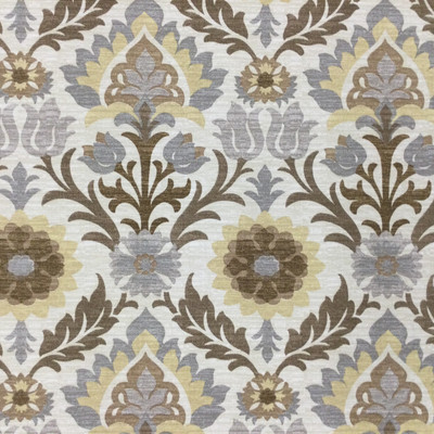 Waverly Damask in Brown / Off White / Grey  | OUTDOOR Home Decor Fabric | Upholstery | 54" Wide | By the Yard | Waverly "Santa Maria"