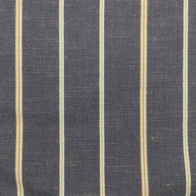 Striped Canvas Fabric in Jean Blue / Off White / Tan  | Slipcovers / Upholstery | 100 % Cotton | 54" Wide | By the Yard | Jordan in Bluestone