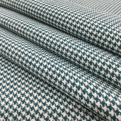 Houndstooth Fabric in Teal and White | Upholstery | Heavyweight | 54" Wide | By the Yard | Finley in Teal