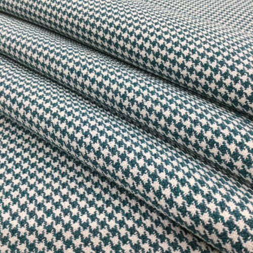 Houndstooth Fabric in Teal and White | Upholstery | Heavyweight | 54 ...