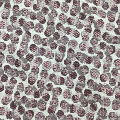 Dappled Dots Jacquard Fabric | Plum Purple / Taupe / Off White | Heavyweight Upholstery | 54" Wide | By the Yard | Gerber in Plum