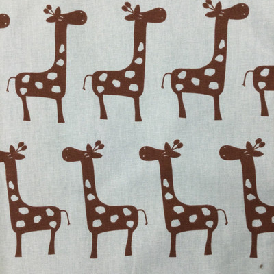 Giraffes in Brown and Blue | Home Decor Fabric | Baby / Juvenile Drapery | 54" Wide | By the Yard | Premier Prints