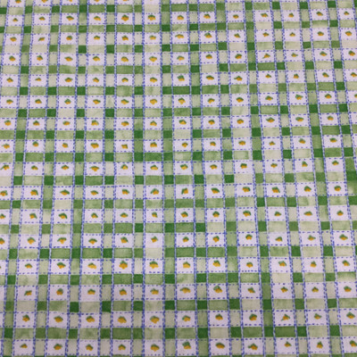 Check Floral in Green and White | Quilting Fabric | 44" Wide | 100% Cotton | By The Yard | RJR Fabrics "Martha's Vineyard Watercolor"