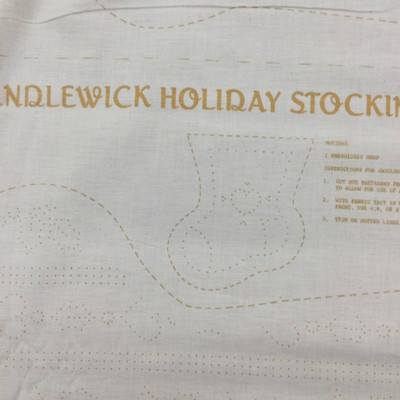 Candlewick Holiday Stocking Panel Fabric |  Instruction Pattern on Natural Muslin | 18 inch Panel | Quilting Panel | 44 Inch Wide | 100% Cotton | Sold by the Panel