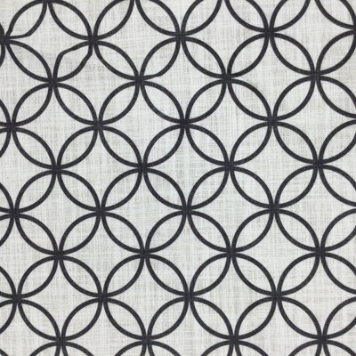 Geometric Circles Black and White Print Fabric | Upholstery / Drapery | Medium Weight | 54" Wide | By the Yard | Bristol in Black