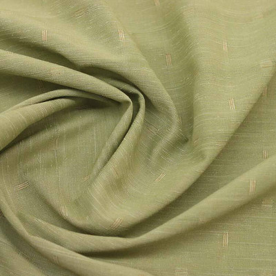 2.667 Yard Piece of Pear Green Gold Detail Sheer Drapery Fabric By The Yard 54"W Carole "Irony" Pear