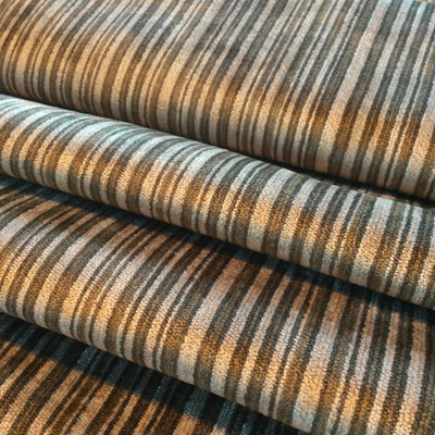 1.87 Yard Piece of Stripes in Gray and Taupe | Microfiber Velvet | Upholstery Fabric | 54” Wide | By the Yard