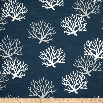 Premier Prints Isadella Coral Slub Premier Navy | Medium Weight Duck Fabric | Home Decor Fabric | 54" Wide