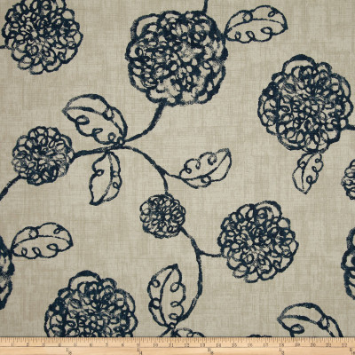 Magnolia Home Adele Navy | Medium Weight Duck Fabric | Home Decor Fabric | 54" Wide