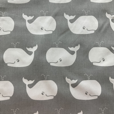 Premier Prints Whale Tales Twill Storm/White | Lightweight Twill Fabric | Home Decor Fabric | 54" Wide