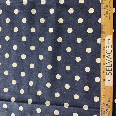 Premier Prints Polka Dot Blue/White | Medium Weight Duck Fabric | Home Decor Fabric | 54" Wide