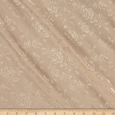 Rose Satin Jacquard Champagne | Lightweight Jacquard, Satin Fabric | Home Decor Fabric | 58" Wide