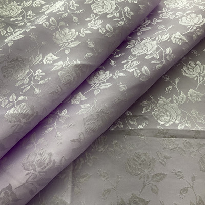 Rose Satin Jaquard Lavender | Lightweight Jacquard, Satin Fabric | Home Decor Fabric | 58" Wide