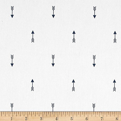 Premier Prints Mini Arrow Twill White/Premier Navy | Medium Weight Twill Fabric | Home Decor Fabric | 54" Wide