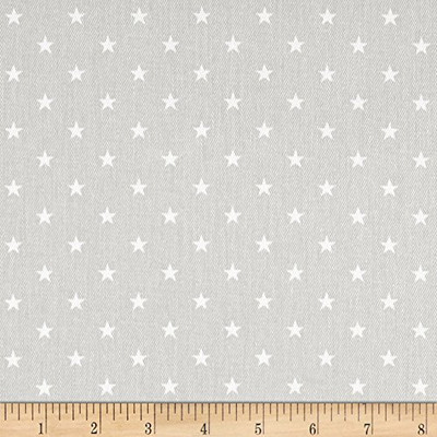 Premier Prints Mini Star Twill French Grey/White | Medium Weight Twill Fabric | Home Decor Fabric | 54" Wide