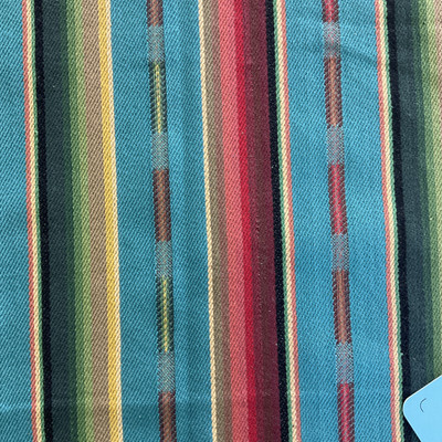 Laura & Kiran Outwest Stripes Sundance Basketweave Turquoise Multi | Heavyweight Basketweave Fabric | Home Decor Fabric | 54" Wide