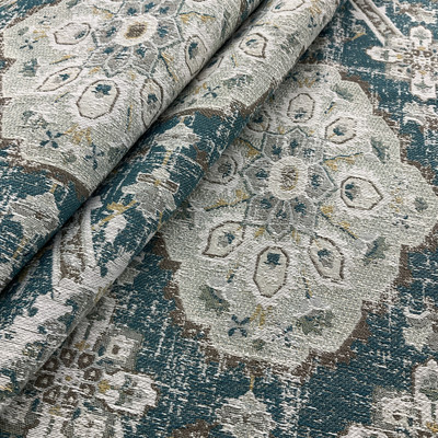 P Kaufmann Carpet Heirloom Jacquard Peacock Teal | Very Heavyweight Jacquard Fabric | Home Decor Fabric | 54" Wide