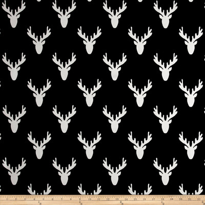 Premier Prints Antlers Black | Medium Weight Duck Fabric | Home Decor Fabric | 54" Wide