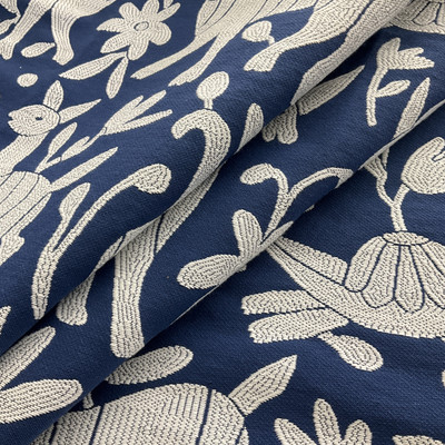 Artistry Fiesta Tribal Jacquard Navy/White | Very Heavyweight Jacquard Fabric | Home Decor Fabric | 55" Wide