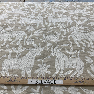 Artistry Fiesta Tribal Jacquard Khaki/White | Very Heavyweight Jacquard Fabric | Home Decor Fabric | 55" Wide