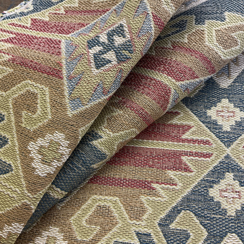 Artistry Tribal Southwest Arizcal Jacquard Indigo | Very Heavyweight  Jacquard Fabric | Home Decor Fabric | 57 Wide