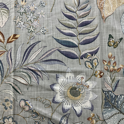 P Kaufmann Butterfly Trail Cotton Duck Platinum | Medium Weight Duck Fabric | Home Decor Fabric | 54" Wide