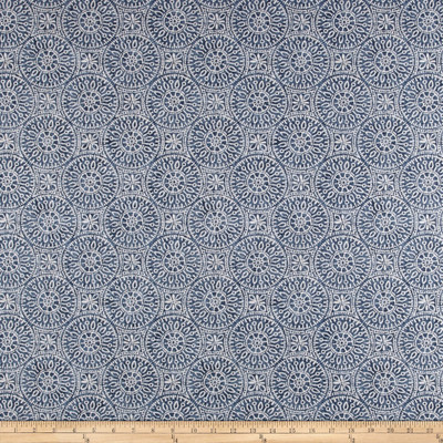 Magnolia Home Fashions Tibet Navy | Medium Weight Duck Fabric | Home Decor Fabric | 54" Wide