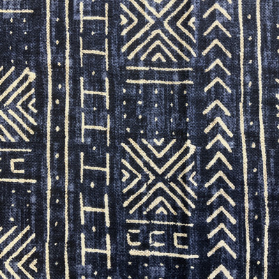 Genevieve Gorder Mali Mud Cloth Linen Indigo | Medium Weight Duck, Linen Fabric | Home Decor Fabric | 54" Wide