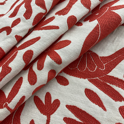 Artistry Fiesta Tribal Jacquard Red | Very Heavyweight Jacquard Fabric | Home Decor Fabric | 55" Wide