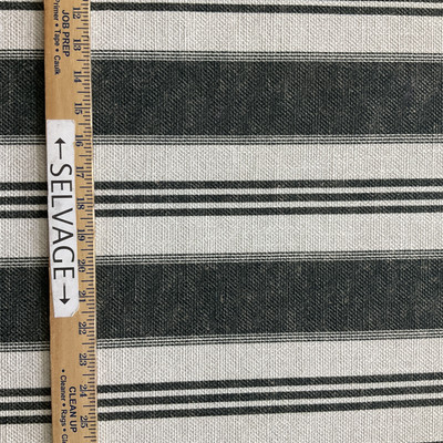 Martha Stewart Bedford Awning Stripe Seagrass Multi | Very Heavyweight Basketweave Fabric | Home Decor Fabric | 55" Wide