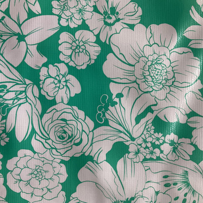 Oilcloth Victoria Aqua | Heavyweight Oilcloth Fabric | Home Decor Fabric | 47" Wide