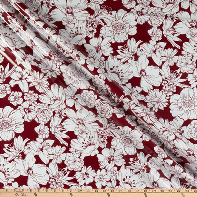 Oilcloth Victoria Burgundy | Heavyweight Oilcloth Fabric | Home Decor Fabric | 47" Wide