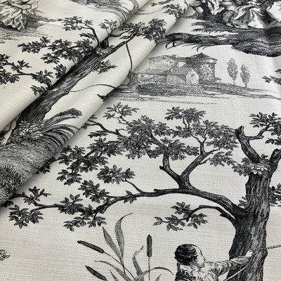 Waverly Idyllic Days Toile Noir | Lightweight Twill Fabric | Home Decor Fabric | 54" Wide