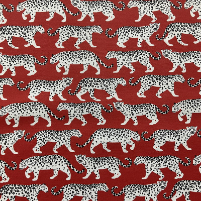 PKL Studio Tiger Walk Indoor/Outdoor Red | Medium Weight Outdoor Fabric | Home Decor Fabric | 54" Wide