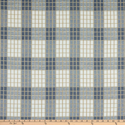 Waverly Cozy Plaid Jacquard Sky | Very Heavyweight Jacquard Fabric | Home Decor Fabric | 54" Wide