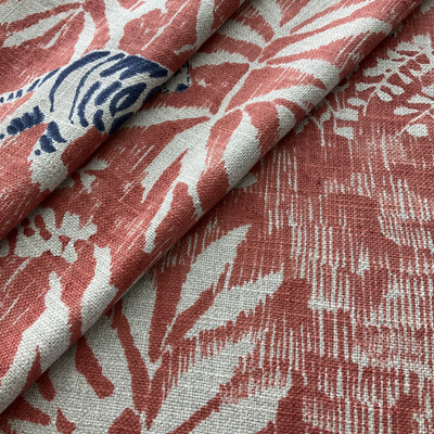 Hilary Farr Le Tigre Linen Antique Red | Medium/Heavyweight Linen Fabric | Home Decor Fabric | 56" Wide