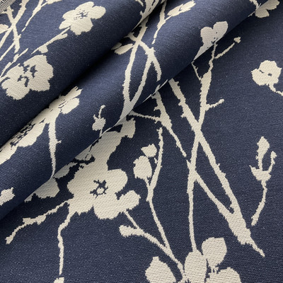 Hilary Farr Fiore Jacquard Indigo | Medium/Heavyweight Jacquard Fabric | Home Decor Fabric | 57" Wide