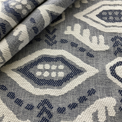 Artistry Tribal Southwest Pedra Jacquard Indigo | Very Heavyweight Jacquard Fabric | Home Decor Fabric | 57.25" Wide