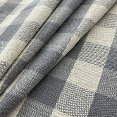 Big Duck Canvas Windmill Linen Check Gray | Heavyweight Linen Fabric | Home Decor Fabric | 54" Wide