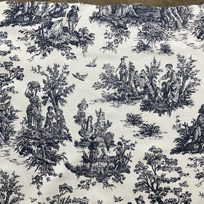 EXCLUSIVE Premier Prints Colonial Toile Cotton Duck Blue | Medium Weight Duck Fabric | Home Decor Fabric | 54" Wide