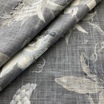 P Kaufmann Blanca Linen Graphite | Medium/Heavyweight Linen Fabric | Home Decor Fabric | 54" Wide