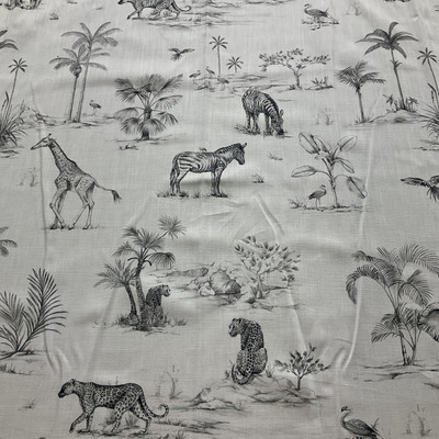 Covington Jumanji Duck Ivory/Ebony | Medium Weight Duck Fabric | Home Decor Fabric | 54" Wide