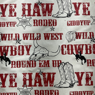 Premier Prints Cowboy Cotton Duck Red Black | Medium Weight Duck Fabric | Home Decor Fabric | 54" Wide