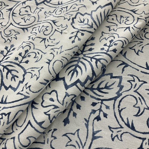 Laura & Kiran Wisteria Print Duck Peking Blue | Medium Weight Duck ...