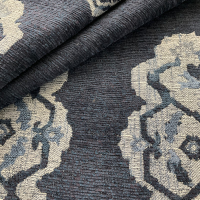 Swavelle Gathering Chenille Jacquard Prussian | Very Heavyweight Jacquard, Chenille Fabric | Home Decor Fabric | 58" Wide