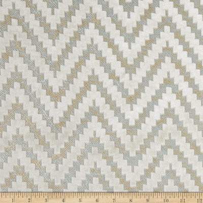 Ziggurat Cut Velvet White Gold | Medium/Heavyweight Velvet Fabric | Home Decor Fabric | 54" Wide