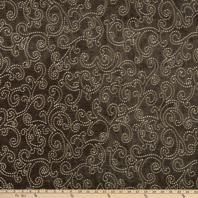 Chocolate Gold Catelyn Scroll Embroidered Velvet Chocolate Gold | Medium/Heavyweight Velvet Fabric | Home Decor Fabric | 54" Wide