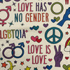 EXCLUSIVE Mister Domestic Love is Love Canvas Love Wins Rainbow Multi | Medium Weight Canvas Fabric | Home Decor Fabric | 60" Wide | Pride | LGBTQ+