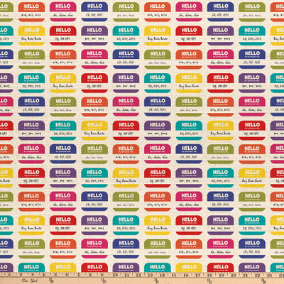 Multi EXCLUSIVE Mister Domestic Love is Love Canvas Pronoun Badges Rainbow | Medium Weight Canvas, Quilting Cotton Fabric | Home Decor Fabric | 60" Wide | Pride | LGBTQ+